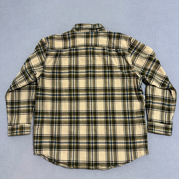 Carhartt Plaid Flannel Button Down Shirt Original Fit Green Tan Mens Size XL - Picture 2 of 13
